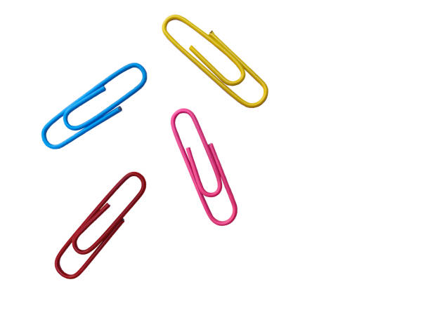 istock Colorful paperclips isolated on white background. 3D rendering. 1495366322