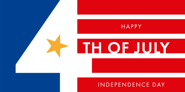 поздравительная открытка с днем независимости с национальным флагом сша. - greeting card greeting fourth of july national holiday stock illustrations