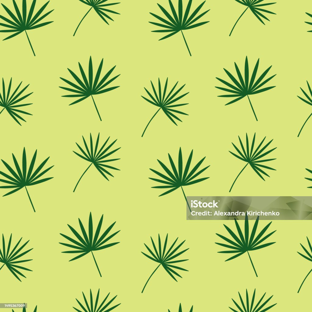 Palm Fan Pattern Fan Palm Leaf Pattern Stock Illustration - Download Image Now ...