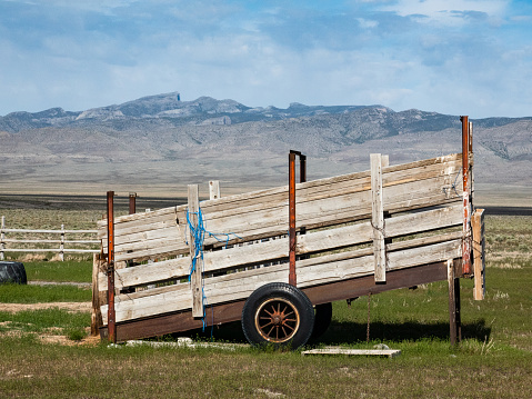 Livestock loading ramp near a corral on the western Utah desert