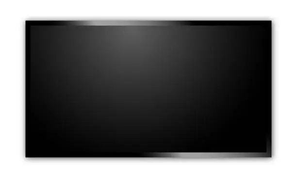 Vector illustration of Modern TV set on a transparent background. Vector realistic tv template. Modern TV monitor. Vector EPS 10 and PNG image