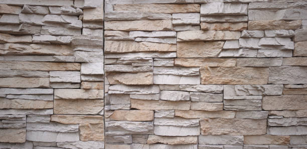 istock Panoramic of a facade of a building made of freestone 1495378523