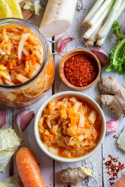 istock Homemade kimchee and glass jar 1495380379