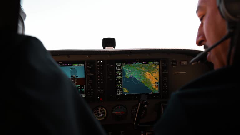 An experienced flight instructor is teaching a student the flying lessons