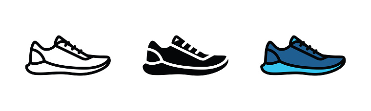 Shoe icon vector. Footwear icon in line, flat, and color style for apps and websites. Vector illustration