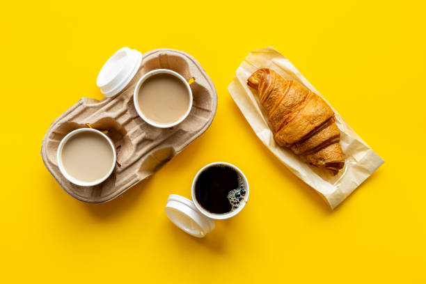 istock Different types of coffee to go in paper cup with cup holder 1495381035
