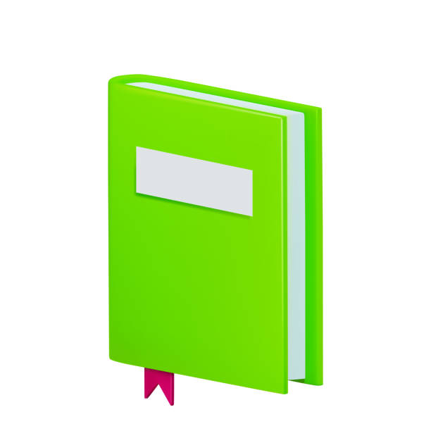 istock render of green book icon with pink bookmark and sticker. Vector 3d illustration on isolated white background 1495382556