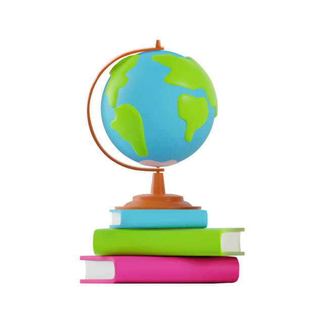 istock render of a globe on a stack of colorful books. Vector 3d illustration isolated on white background 1495382586