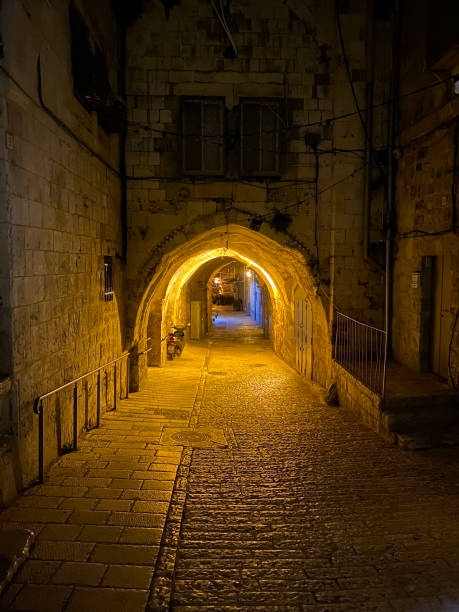an alley in the old city in Jerusalem, Israel.