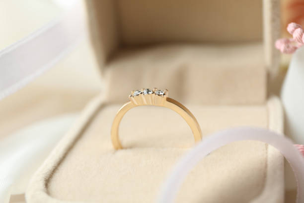 istock Concept of wedding accessories with wedding ring, close up 1495387919