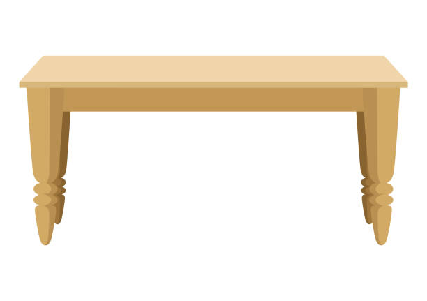 istock Empty wooden table or desktop. Clean small element of of home interior scenics. Template for object presentation. Table isolated on white background 1495392075