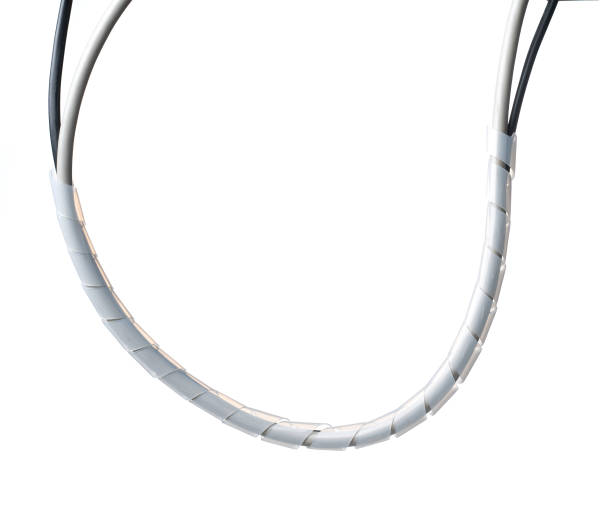 istock Wire in white spiral guard wrap isolated on white background 1495398417
