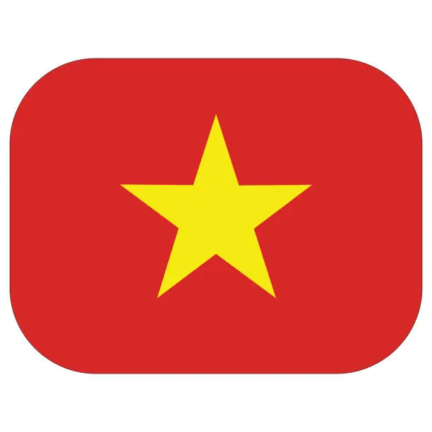 Vector illustration of Flag of Vietnam in shape.