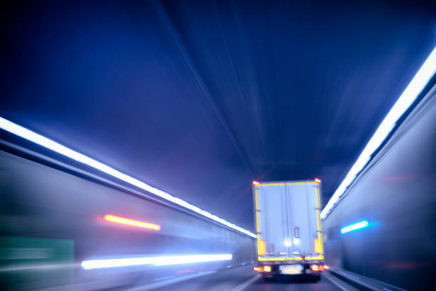 istock Truck driving through a tunnel. 1495411262