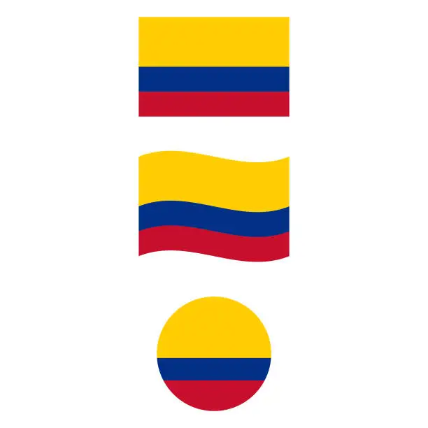 Vector illustration of Flag of Colombia Vector Design.
