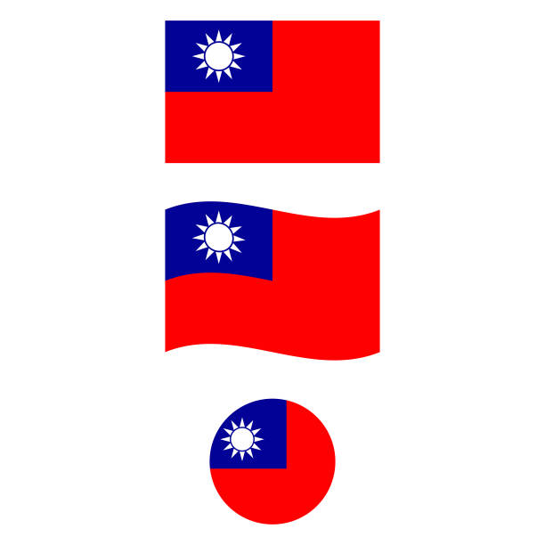 Flag of Taiwan Vector Design. Scalable to any size. Vector illustration file. taiwanese flag stock illustrations