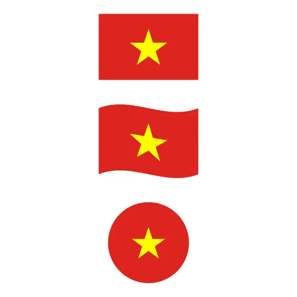 Vector illustration of Flag of Vietnam Vector Design.