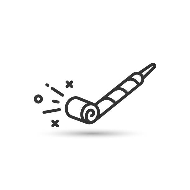 Party Horn Blower Line Icon. Scalable to any size. Vector illustration file. party blower stock illustrations