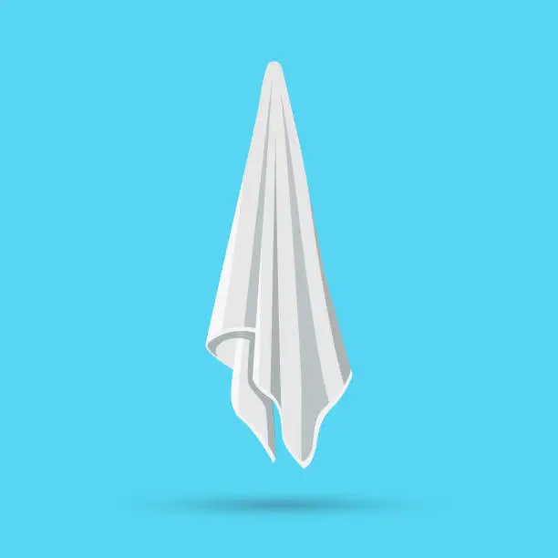 Vector illustration of Towel Icon Flat Design on Color Background.