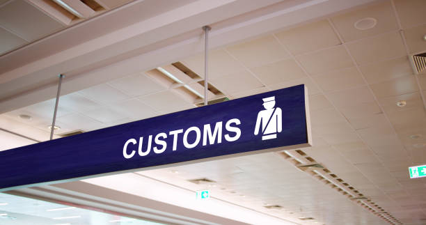 Airport Travel Customs Sign. VAT Import Tax