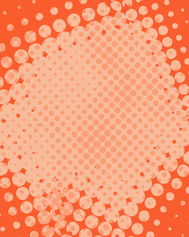 Half Tone Frame Background - Retro Polka Dots - Orange