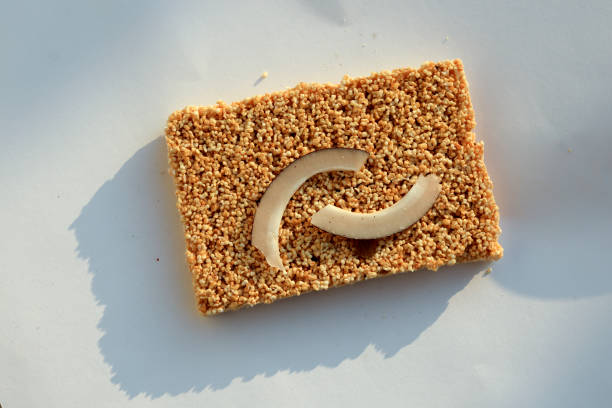 Rajgira or Amaranth Sweet Bar or Candy Table Top View Isolate on white background.