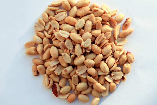 istock Salted Peanuts Table Top View Isolated on white Background 1495423484