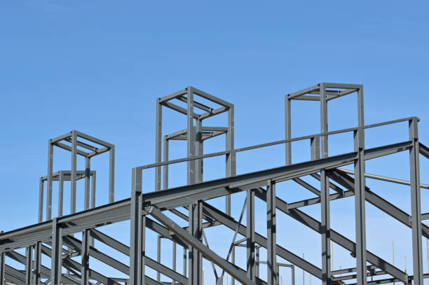 istock Steel frame of a building under construction 1495424300