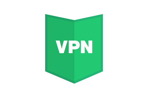 VPN shield icon. Virtual Private Network protection vector illustration for security