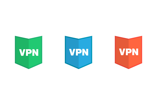VPN shield icon. Virtual Private Network protection vector illustration for security