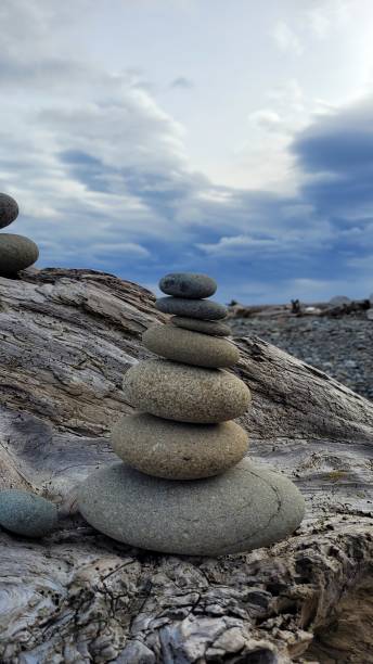 istock Rocks balanced at Dungeness Spit Beach in Seattle, Washington 1495442912
