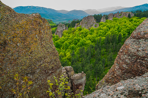 Stone background, directly above shot. Drone photography.