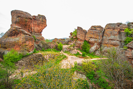 Belogradchik cliff rocks Bulgaria are great touristic attraction.