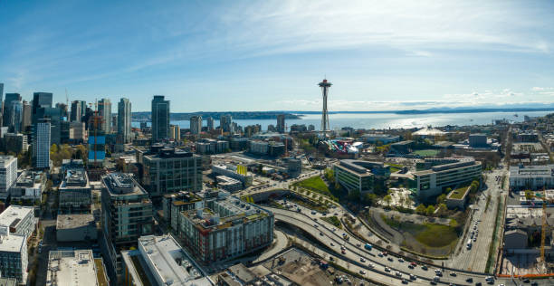 istock Seattle Center Washington Wide Panorama Aerial View 1495464716