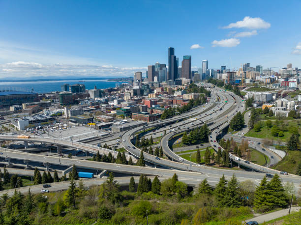 istock Sunny Cityscape- Downtown Seattle from Highway Interchange South 1495464844