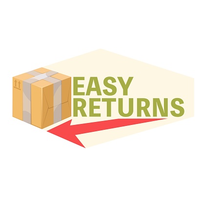 Allow Returns Badget Easy Return Of Parcel Badge Stock Illustration - Download Image Now ...