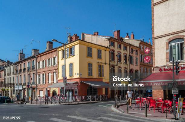 Urban Scene View Of Streets In The Old Town Of Toulouse France Stock ...