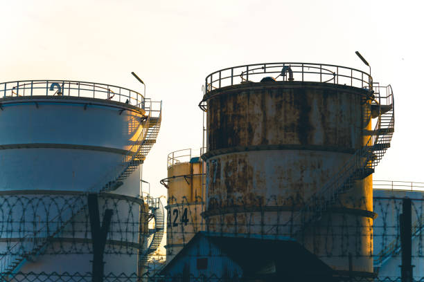 Petrochemical plant at sunlight