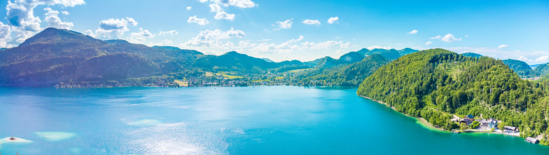 Lake Wolfgangsee, Salzkammergut, Austria, in summer.