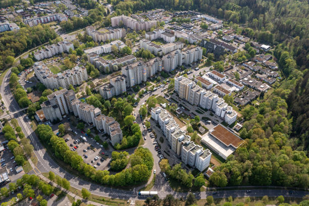 istock Residential district, aerial view 1495483081