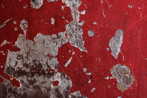 Old red wall background with copy space