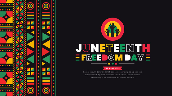 Juneteenth Freedom Day Template for background, banner, card, poster with typography design.