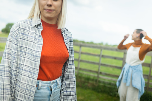 A gay loving couple is spending a holiday in the countryside, enjoying every moment of connecting with nature