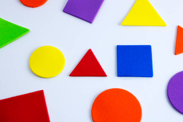 Geometric figures of different colors