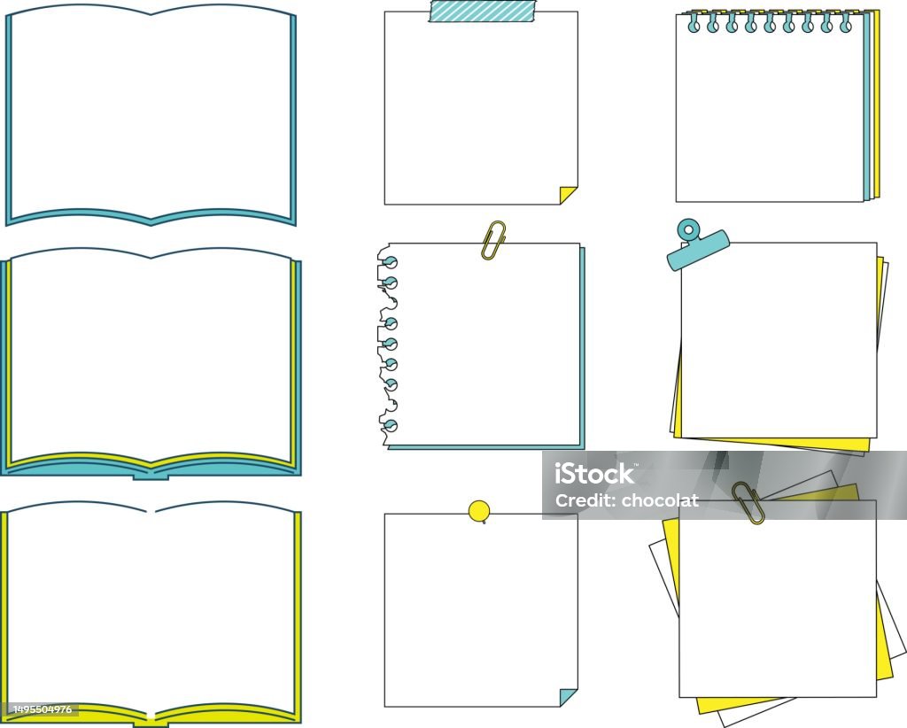 Handbook Paper Frame Stationeryshaped Frame Set Stock Illustration - Download Image Now ...