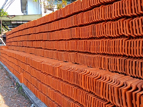Pile of tiles at the tile making site