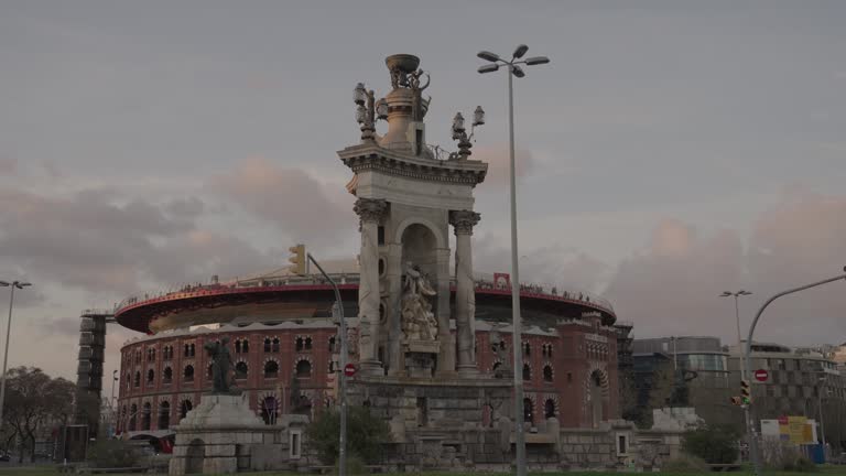 Barcelona, Spain - Plaça d'Espanya Place Plaza one of Barcelona's most important squares