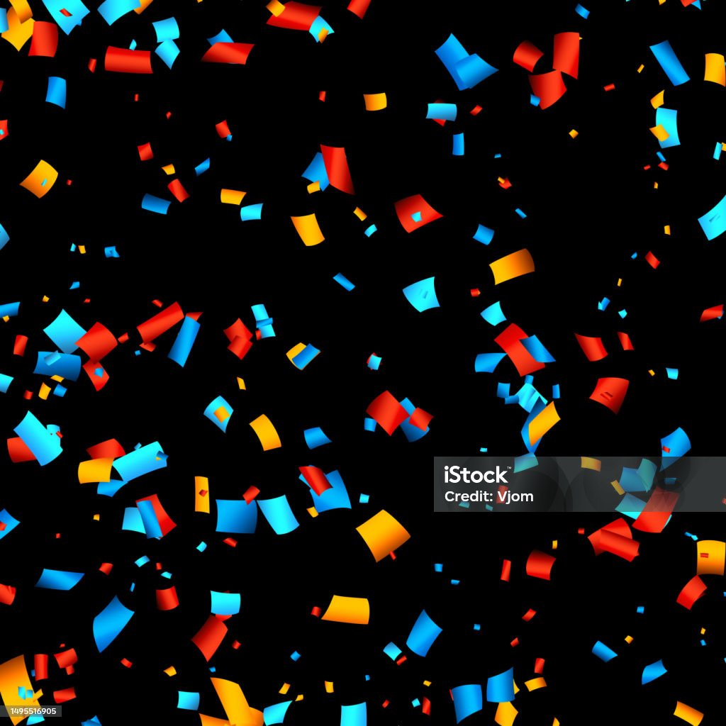 Colorful Cut Out Ribbon Confetti Background Stock Illustration