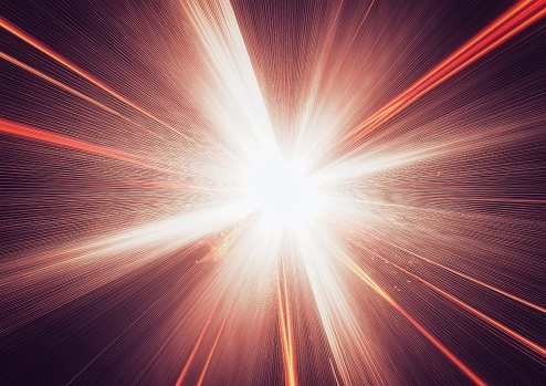 3d illustration of colorful light exploding in science concept