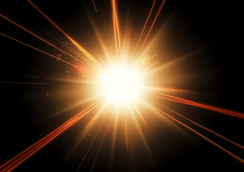 3d illustration of colorful light exploding in science concept